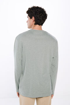 Springfield Camiseta manga larga doble melange verde