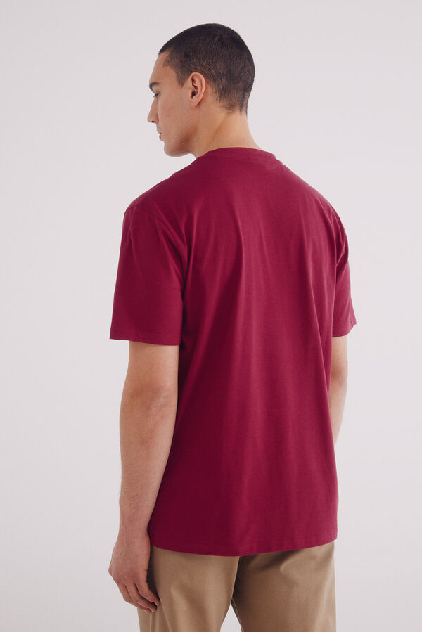 Springfield Playera básica cuello redondo rojo