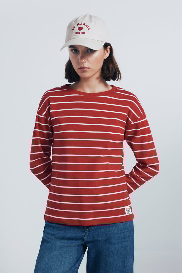 Springfield Playera rayas marineras rojo