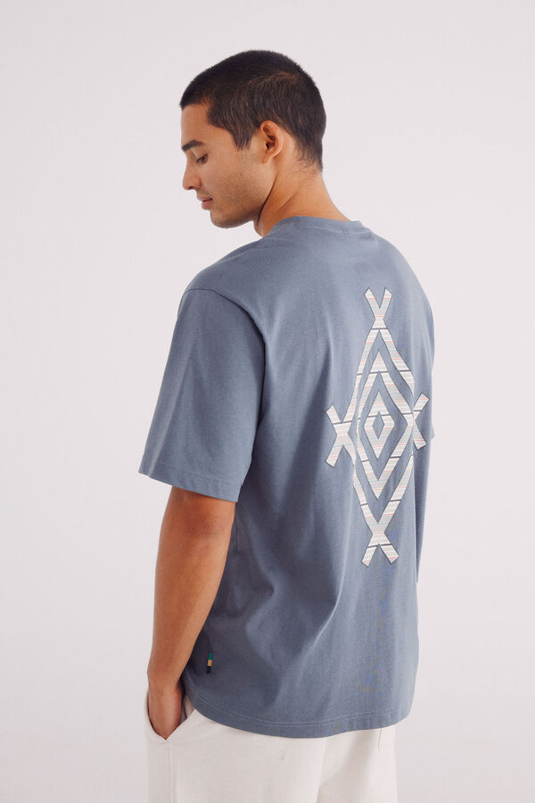 Springfield Playera bordado étnico azul