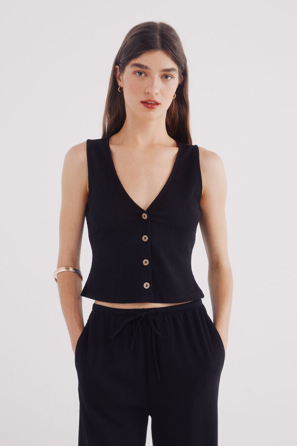 Springfield Top estructura botones negro