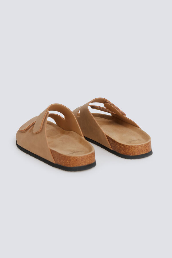 Springfield Sandalia de doble tira con velcro caf&eacute;
