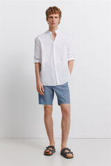Springfield Bermudas de lino comfort slim fit azul