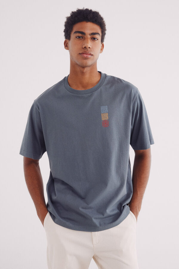 Springfield Camiseta étnica azul