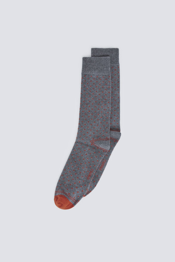Springfield Calcet&iacute;n largo micro puntos gris