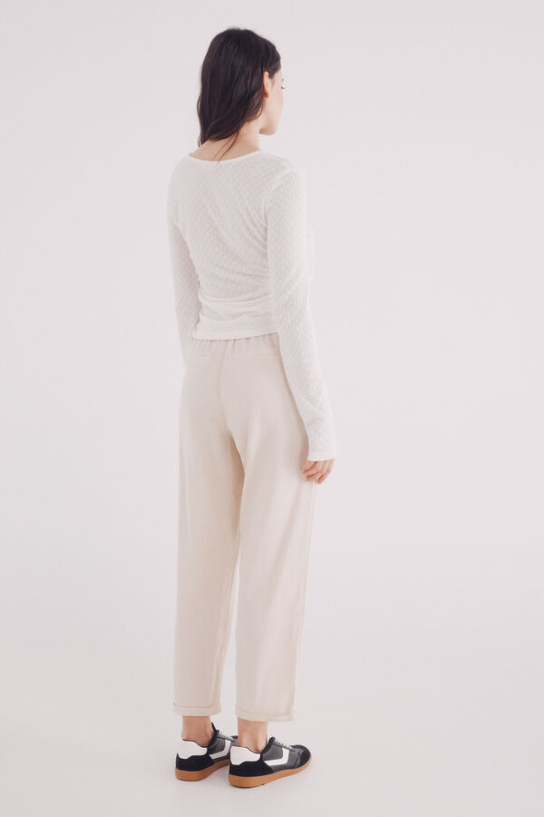 Springfield Pantalón jogger lyocell algodón beige
