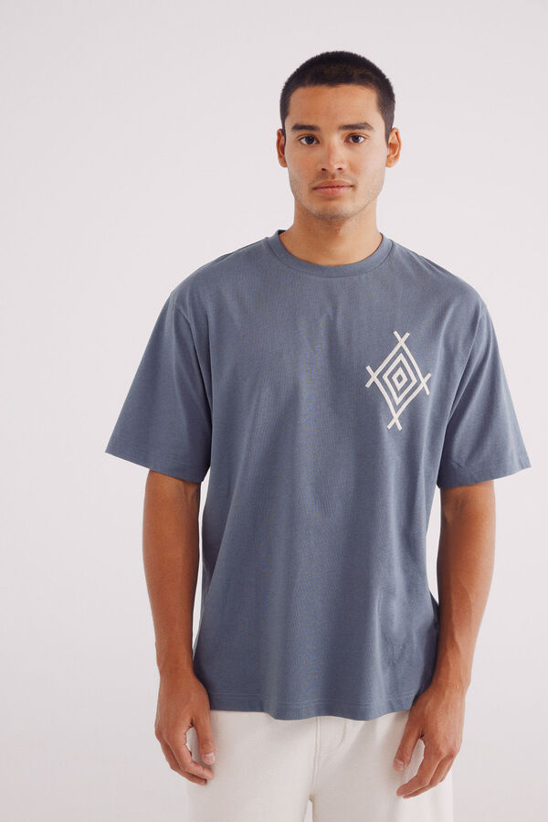 Springfield Playera bordado étnico azul