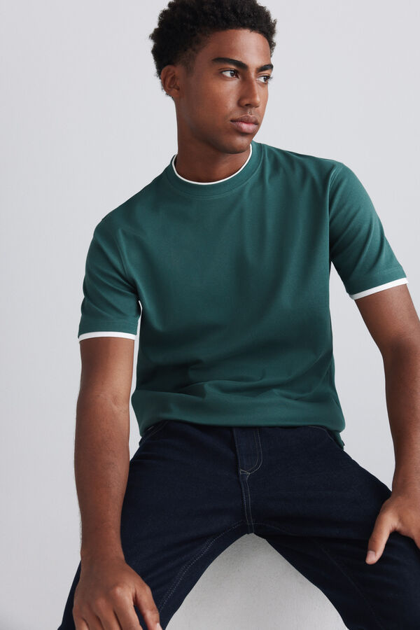 Springfield Playera doble interlock verde