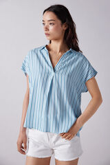Springfield Blusa polera estampada natural