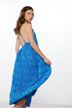 Springfield Vestido Oquidea  azul tinta