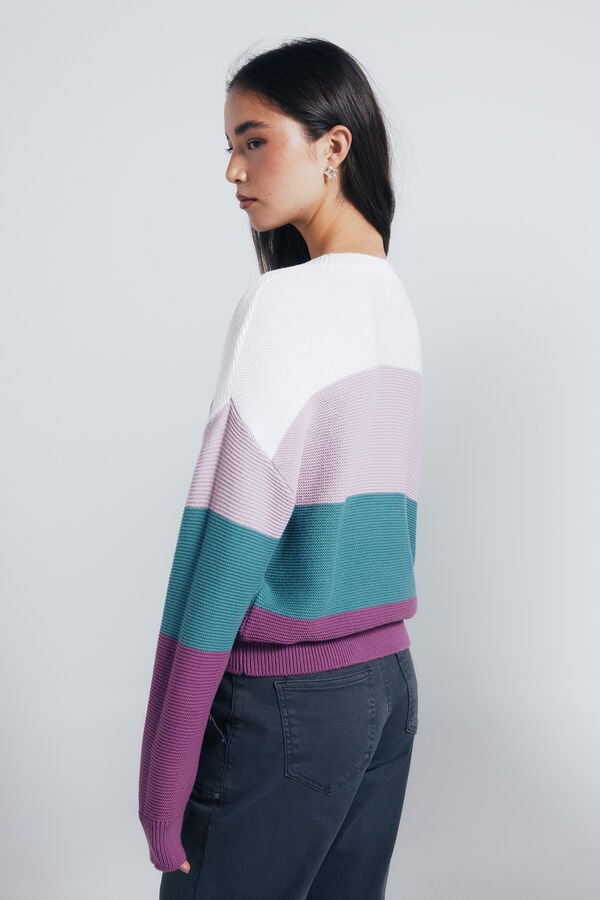Springfield Suéter color block algodón morado/lila