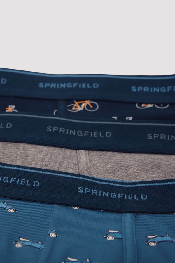 Springfield Pack 3 bóxeres vehículos azul