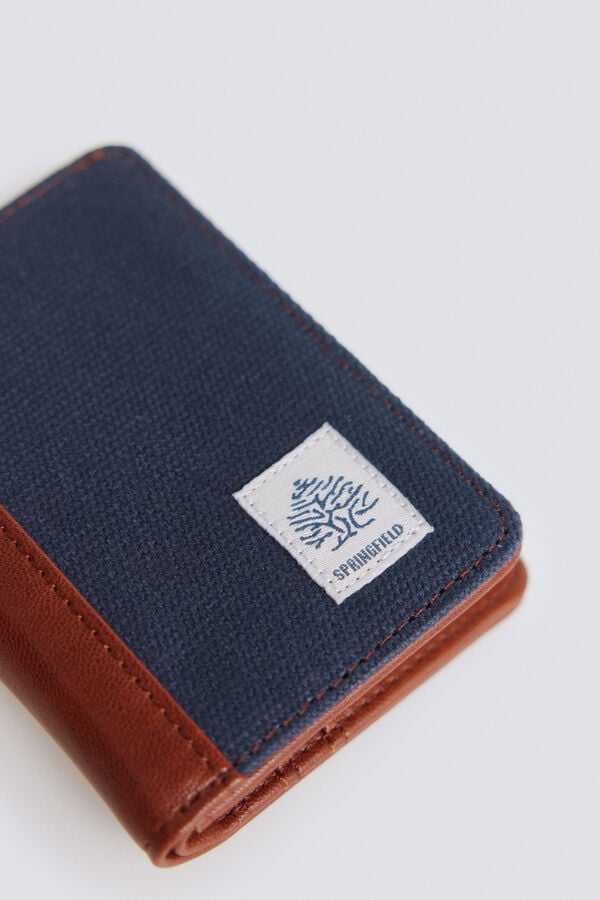 Springfield Cartera de canvas y efecto piel azulado