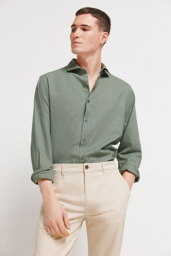 Springfield Pantal&oacute;n chino slim fit de color marfil