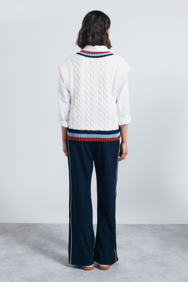 Springfield Pantalón jogger rayas lateral marino