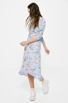 Springfield Vestido Midi Estampado Asimétrico azul