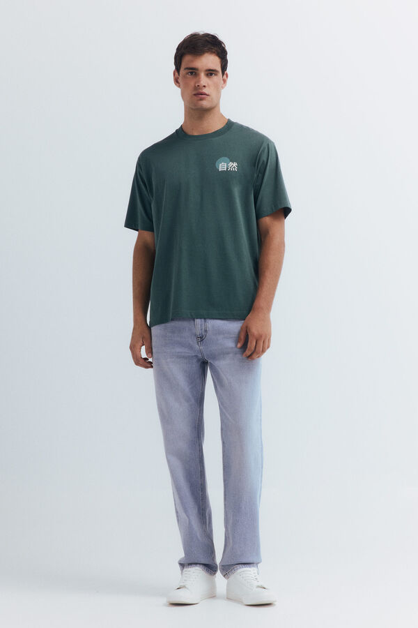 Springfield Camiseta composición paisajes verde