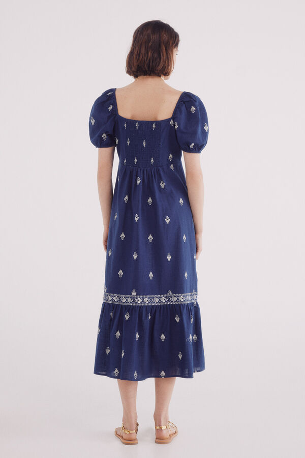 Springfield Vestido midi cenefa volante azulado