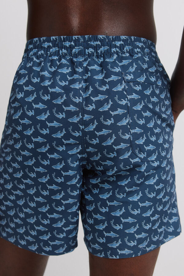 Springfield Traje de ba&ntilde;o estampado de tiburones azulado