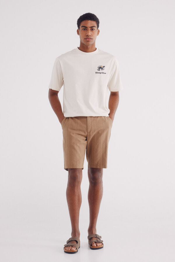 Springfield Playera bordado étnico blanco