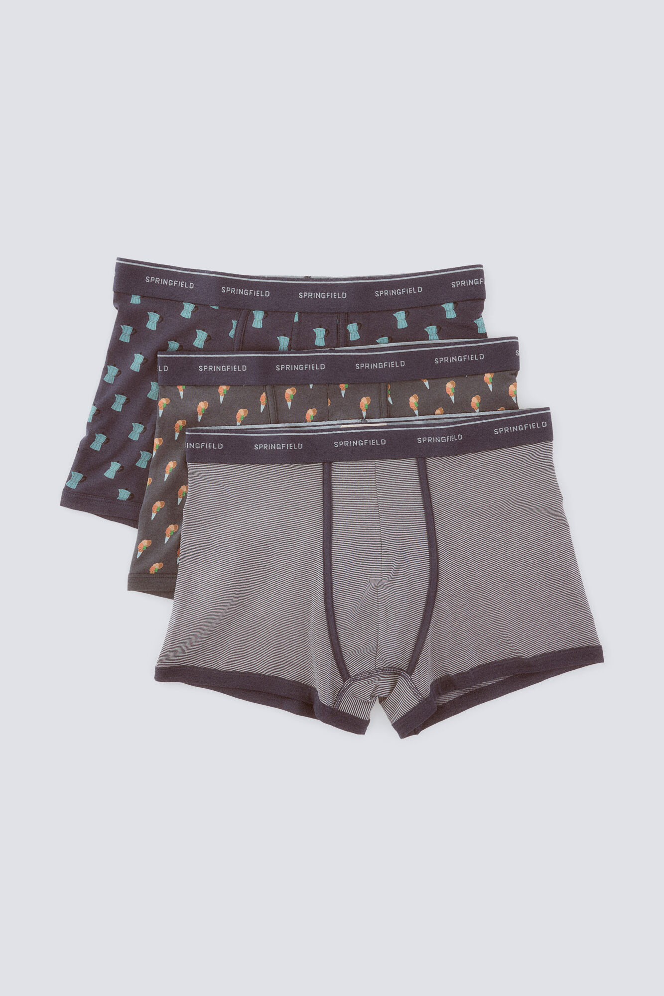 Springfield Pack 3 boxers caf&eacute; con helado