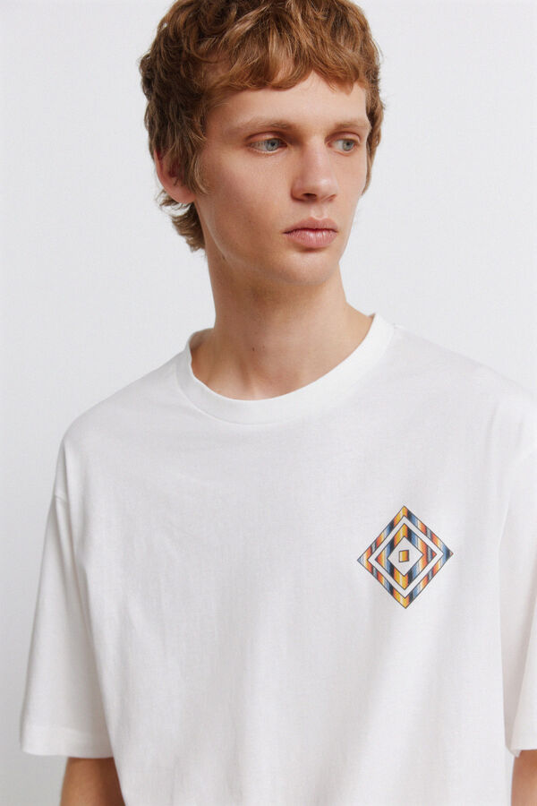 Springfield Playera de rombos a rayas marfil