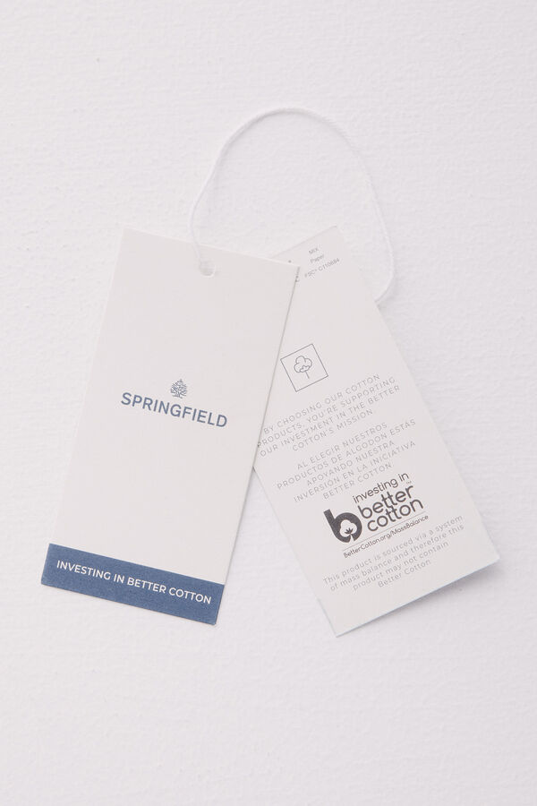 Springfield Playera manga roll up combinada marino