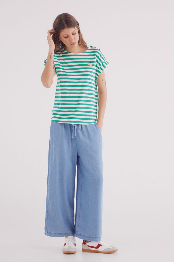 Springfield Playera "Daisy" rayas verde