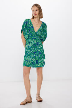 Springfield Vestido corto túnica estampado marfil