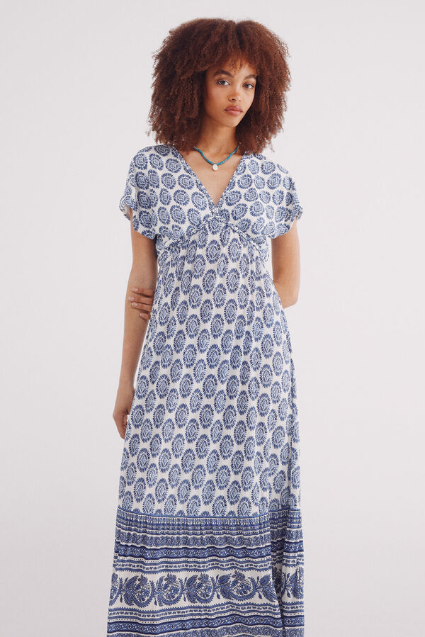 Springfield Vestido midi estampado boho café