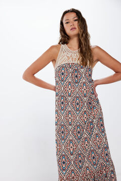 Springfield Vestido midi halter crochet café