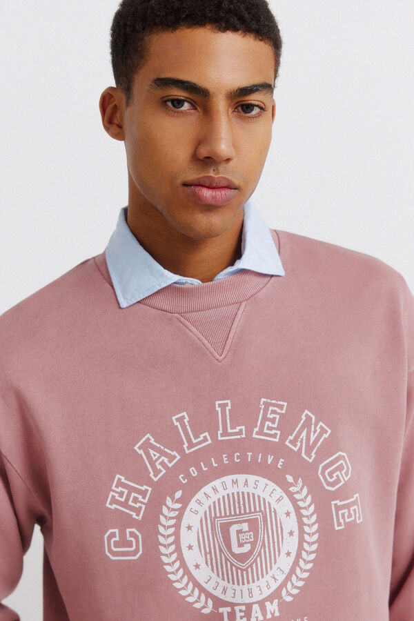 Springfield Sudadera te&ntilde;ida en prenda rosa