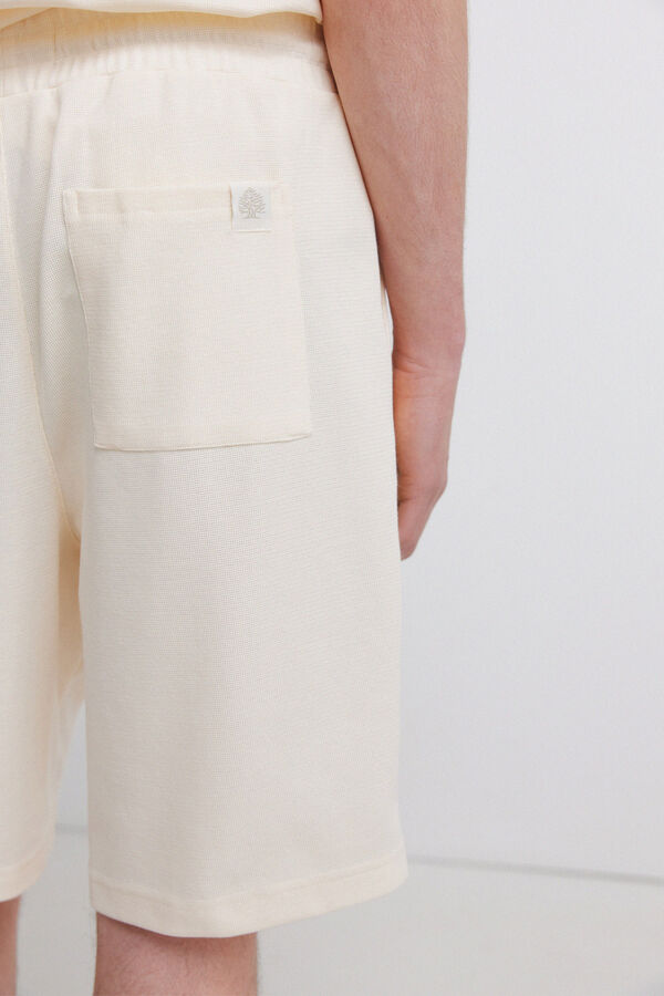 Springfield Bermudas de tela waffle blanco