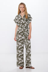 Springfield Jumpsuit camisero estampado kaki