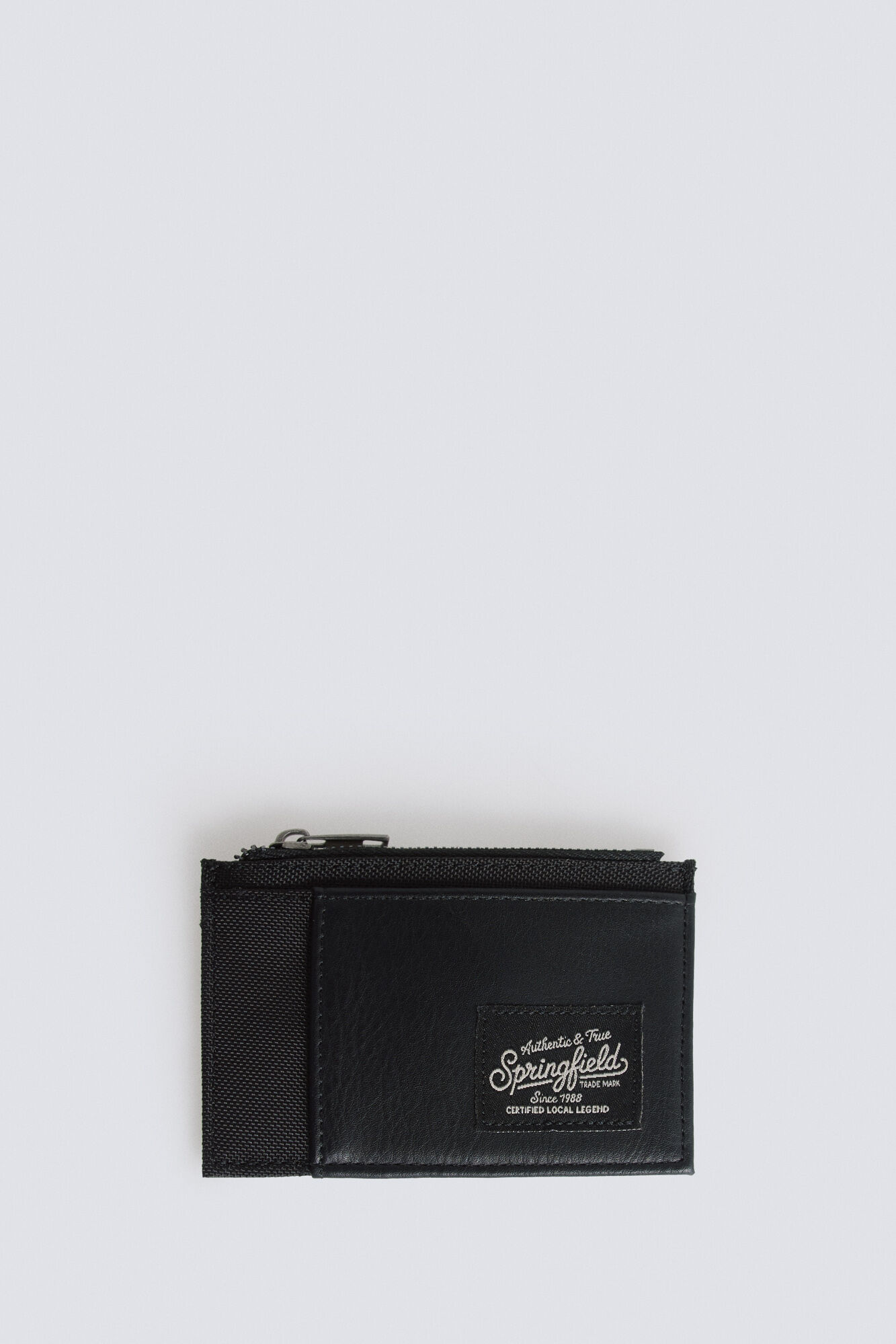 Springfield Monedero tarjetero de efecto piel bicolor