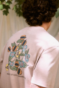 Springfield Playera estampado espalda "Roots Studio" café
