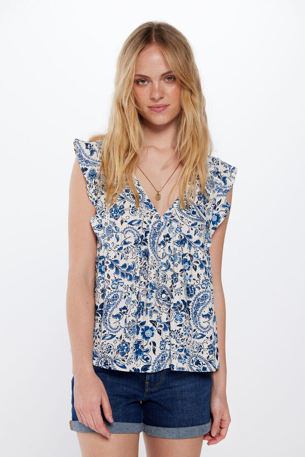 Springfield Playera Estampado Flores Azules estampado