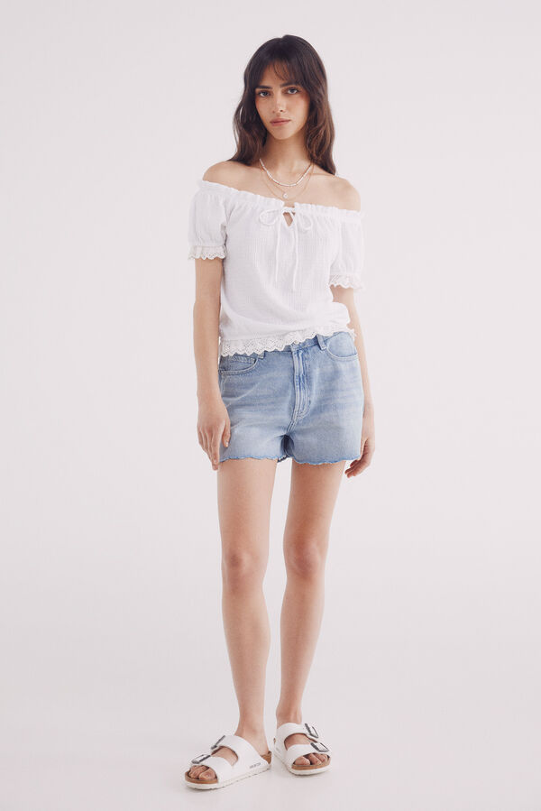 Springfield Top mesonera puntilla natural