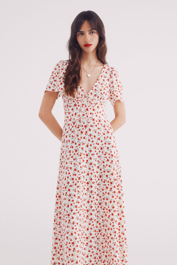 Springfield Vestido midi estampado florecitas estampado