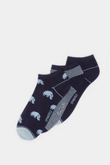 Springfield Pack 3 calcetines tobilleros hipopótamos azul