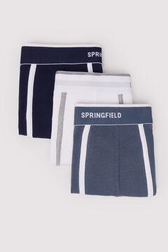 Springfield Pack 3 boxers contraste azul