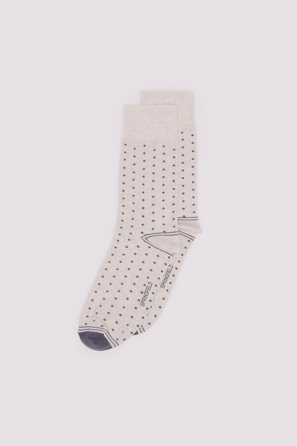 Springfield Calcetín jacquard lunares blanco