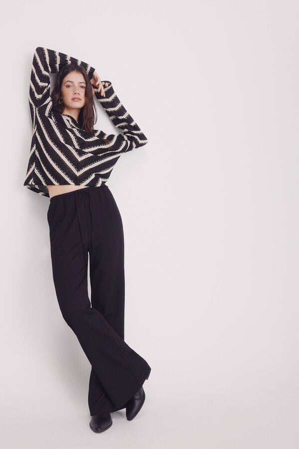 Springfield Pantalón jogger estructura negro