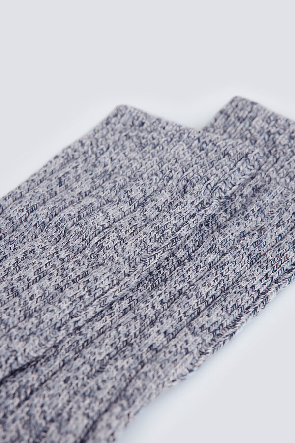 Springfield Calcet&iacute;n de canal&eacute; con textura jaspeada azul indigo