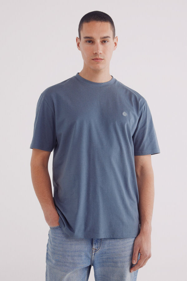 Springfield Playera básica cuello redondo azul