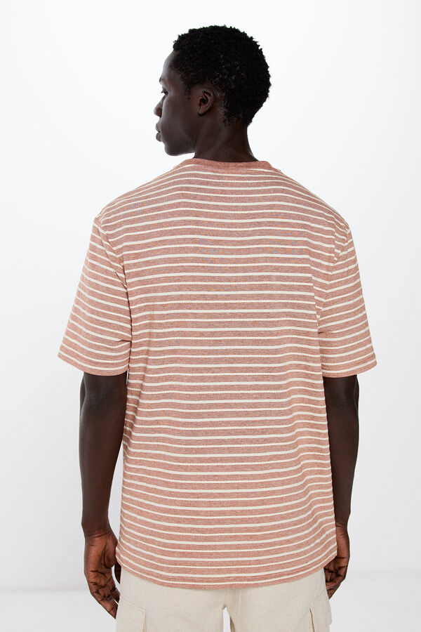 Springfield Polera raya estructura nude