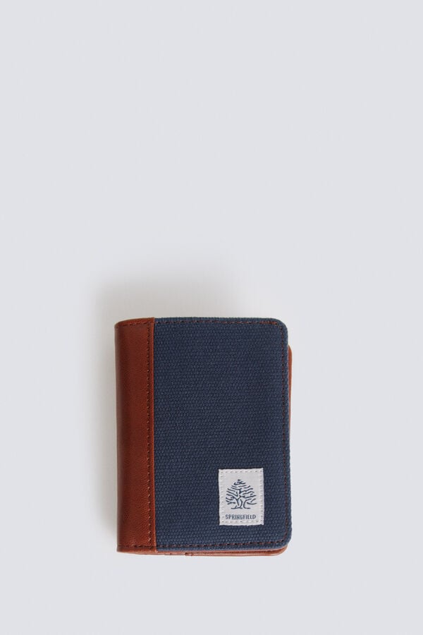 Springfield Cartera de canvas y efecto piel azulado