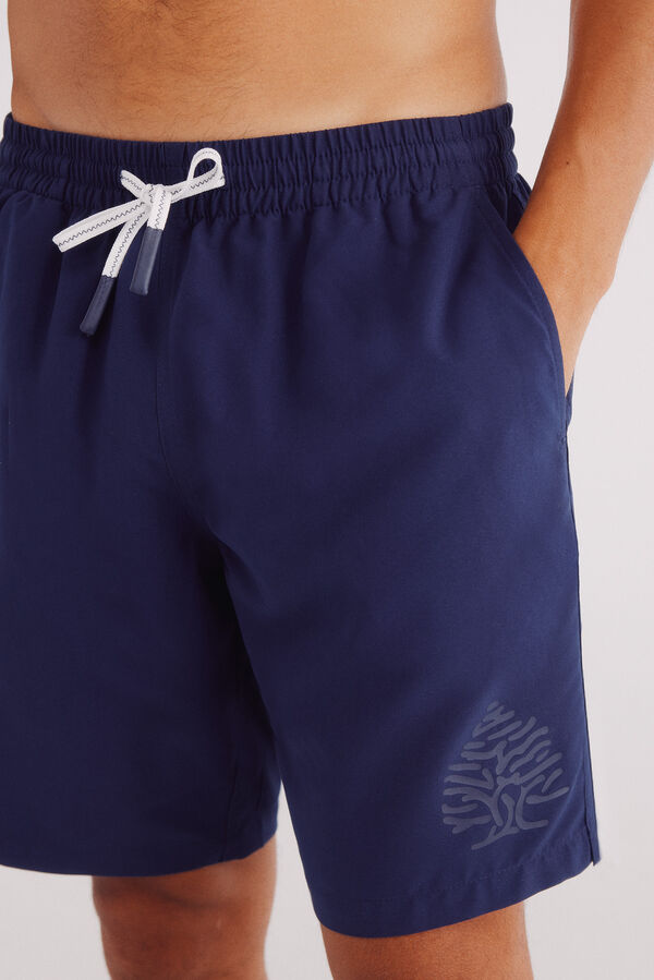 Springfield Bañador liso logo Springfield azulado