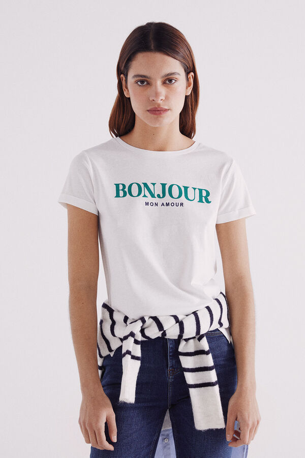 Springfield Playera "Au revoir" natural