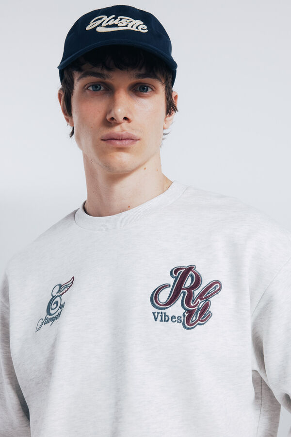 Springfield Sudadera bordado espalda gris
